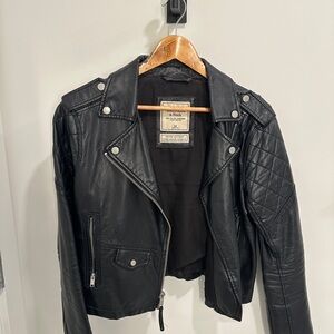 Abercrombie & Fitch Quilted Black Vegan Leather Jacket
